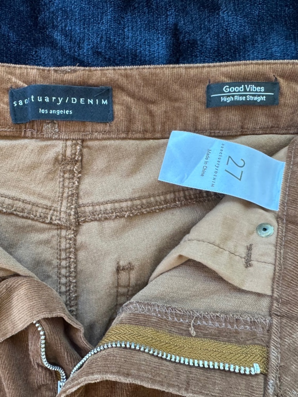 Sanctuary Good Vibes Cropped Corduroys - High Rise Straight Size 27 NWOT